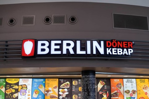 Berlin doner kebab snack bar, Avenida Poznan shopping centre, Poznan, Greater Poland Voivodeship,