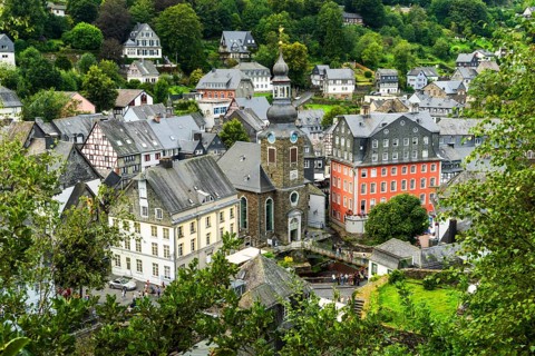 Old town of Monschau in the region Eifel, North Rhine-Westphalia, Germany, Europe