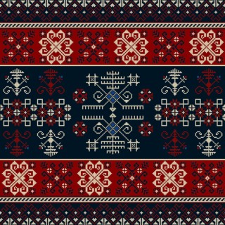 Traditional Latvian embroidery seamless pattern, vector illustration