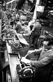 Production of engines, axles and other car manufacturing parts at the Opel plant in Bochum,