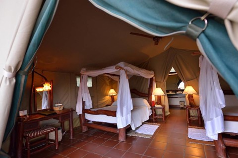 Luxury tent in the Mbuzi Mawe Tented Camp, Serengeti, Tanzania, Africa
