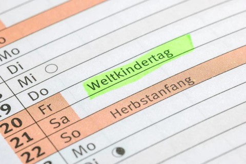 Appointment calendar, World Children's Day, beginning of autumn, Germany, Europe