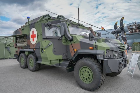 EAGLE V 6×6, Medium armoured ambulance vehicle, ILA 2024, International Aerospace Exhibition