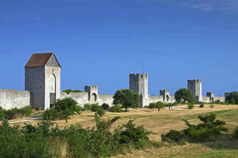 The Ringmuren, Ring wall at Visby, Gotland island, Sweden, Europe