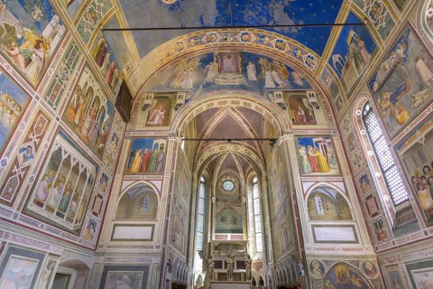 Scrovegni Chapel or Arena Chapel with frescoes by Giotto di Bondone, Padua, Province of Padua,