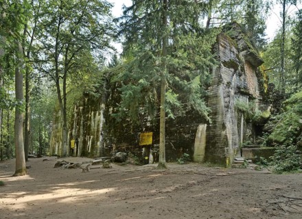 Adolf Hitler's bunker in the ruins of the Wolf's Lair (also Wolfschanze or Görlitz), the military
