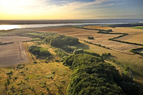 Aerial view The Green Belt on the border between Schleswig-Holstein and Mecklenburg-Western