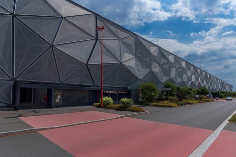 Modern multi-storey car park of the Adidas company, Herzogenaurach, Middle Franconia, Bavaria,