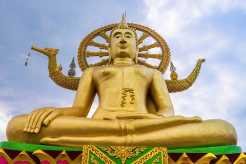 Sitting Buddha at Wat Phra Yai, Buddhist Temple, Big Buddha Temple, religion, Buddhism, figure,