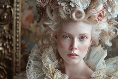 Beautiful woman with Rococo style hair and clothes. KI generiert, generiert, AI generated