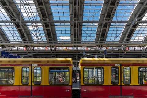 S-Bahn, platform and construction work at Berlin Ostbahnhof, Friedrichshain, Berlin, Germany,