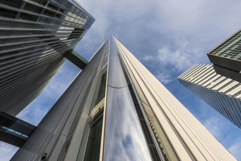 Modern architecture, high-rise buildings, Roche Towers, architects Herzog and de Meuron, Basel,