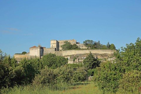 Cityscape with city wall, city fortification, Grignan, Drôme, Tricastin, Provence, France, Europe