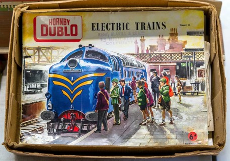 Boxed model railway Electric Trains toy set Hornby DUBLO on display at auction, UK