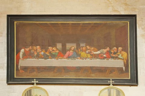 Painting Last Supper by Leonardo da Vinci, Notre-Dame Church, Saint-Paul-Trois-Châteaux, St,