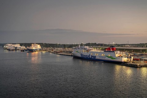 Stena Line ferry, harbour, Baltic Sea spa Travemünde, Bay of Lübeck, Lübeck, Schleswig-Holstein,