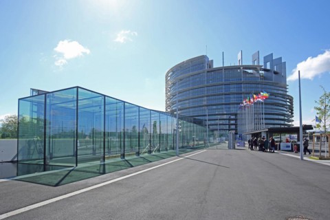 EU Parliament with national flags, European, European, EU, European Parliament, European