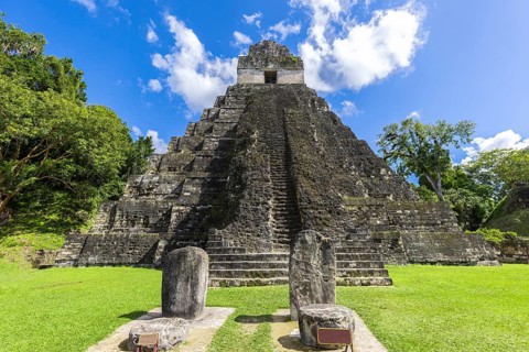 Ancient Mayan Tikal Pyramids in Guatemala, a major tourist attraction
