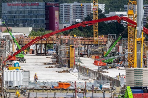 Construction site on the A81 motorway near Böblingen. All bridges will be replaced by new ones when