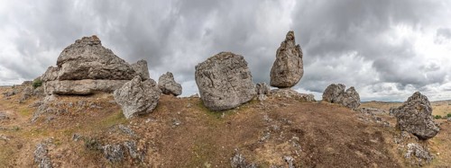 Strangely shaped rocks in the chaos of Nimes le Vieux in the Cevennes National Park.