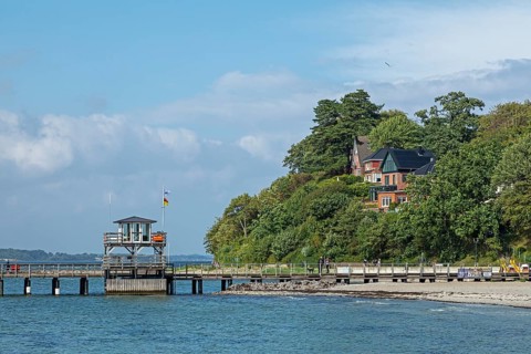 Pier, beach, Glücksburg, Schleswig-Holstein, Germany, Europe