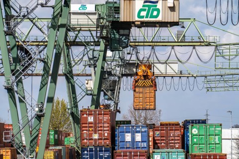 Port of Dortmund, Container Terminal Dortmund CTD, trimodal terminal, transport by rail, road and