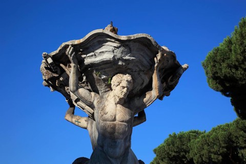 Piazza della Bocca della Verita, Fontana dei Tritoni, Triton Fountain, Rome, Italy, Europe