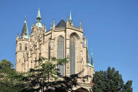 Gothic UNESCO cathedral, landmark, St Mary's Church, Erfurt Cathedral, Cathedral Square, Erfurt,