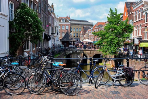 UTRECHT, NETHERLANDS, MAY 25, 2018: Bicycles which are a very popular transport in Netherlands
