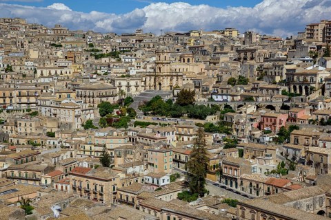 Old town with the cathedral San Giorgio, Modica, province Ragusa, Sicily, Italy, Europe
