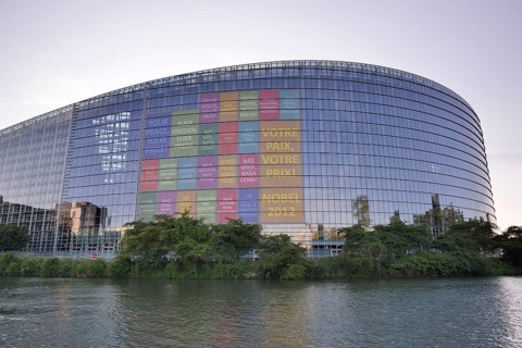European Parliament building, Strasbourg, Département Bas-Rhin, Alsace, France, Europe