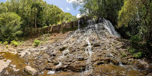 Upper Ho'opi'i Falls on Kapaa Stream, Kauai, Hawaii, USA, North America