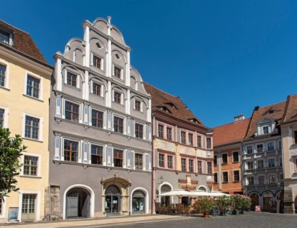 Gabled house with Renaissance facade, Lower Market Square, Untermarkt, Görlitz, Goerlitz, Germany,