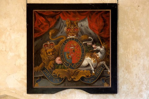 King George the Third 1760-1820, Royal Coat of Arms dated 1800, Wantisden hurch, Suffolk, England,
