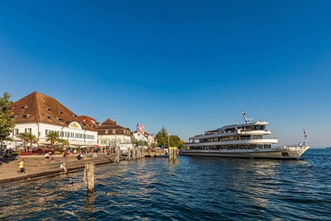 Restaurant Markthalle Greth und Schiff am Landungsplatz, lakeside promenade, Überlingen, Lake