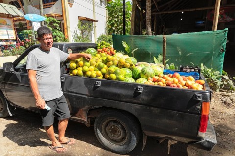 Fruit seller in Santa Teresa, Peninsula de Nicoya, Guanacaste, Costa Rica, Central America