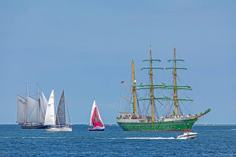 Sailing ships, Alexander von Humboldt II, sailing boats, Kiel Week, Kiel Fjord, Kiel,