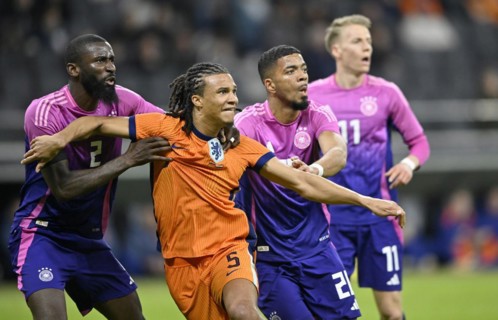 duel, action, Benjamin Henrichs GER Chris Führich GER Antonio Rüdiger GER vs Nathan Aké NED