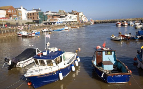 Boats in the harbour at Bridlington, Yorkshire, England, United Kingdom, Europe