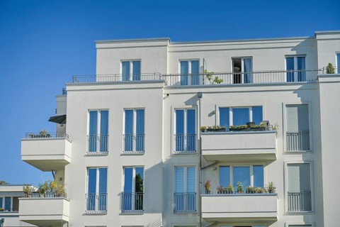 New-build flats, residential park, Marlene-Dietrich-Allee, Babelsberg, Potsdam, Brandenburg,
