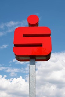 Savings bank sign and logo, S, North Rhine-Westphalia, Germany, Europe