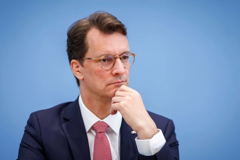 Hendrik Wüst, Minister President of North Rhine-Westphalia, recorded during the Federal Press