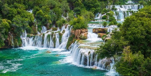 Krka Waterfall, Skradinski Buk, Krka National Park, Dalmatia, Croatia, Europe