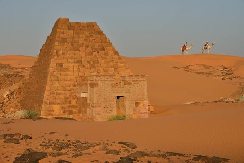 Pyramid of the south cemetery of Meroe, Black Pharaohs, Nubia, Nahr an-Nil, Sudan, Africa