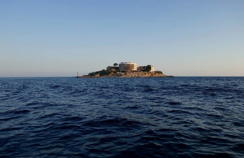 Mamula Island with Fortín De Lastavica near Herceg Novi at the entrance to the Bay of Kotor, prison