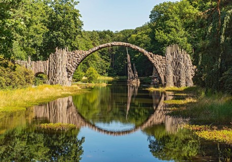 Rakotzbrücke, Devils Bridge, Azalea and Rhododendron Park Kromlau, Germany, Europe