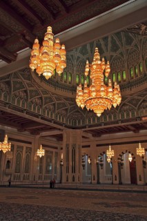 The Great Sultan Qabus Mosque in Muscat is the main mosque in Oman. It is considered one of the