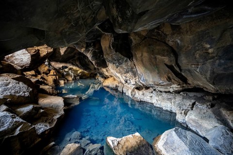 Stóragjá Cave, Silfra Fissure, Krafla, Northern Iceland, Iceland, Europe