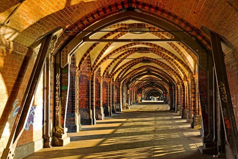 Oberbaum Bridge, arcade, Friedrichshain-Kreuzberg district, Berlin, Germany, Europe