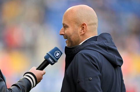 Director of Professional Football Alexander Rosen TSG 1899 Hoffenheim in interview Microphone Logo